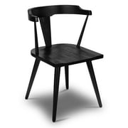 Poly and Bark Enzo Solid Oak Wood Dining Chair Black Black Finish