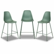 Poly and  Bark Isla 24 in. Counter Stool (Set of 3) - Pistachio Green