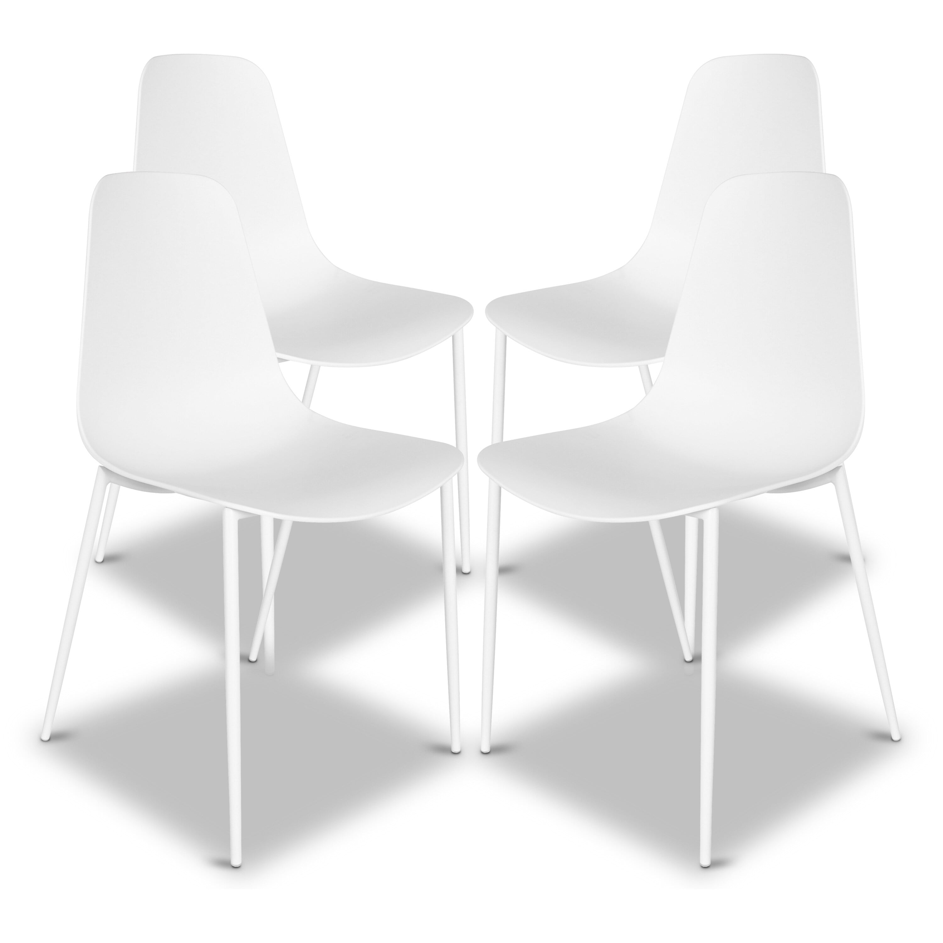 Poly and Bark Isla Modern Chairs (Set of 4) White
