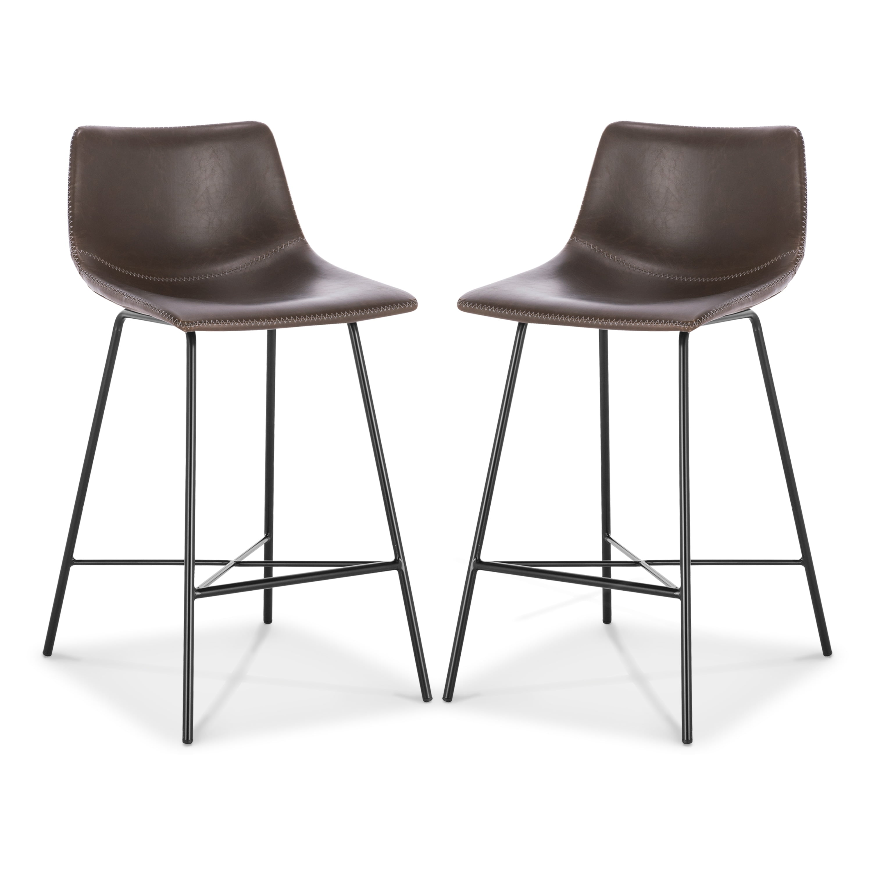Poly and Bark Poly & Bark Paxton 24" Seat Height Counter Stool (Set of ...