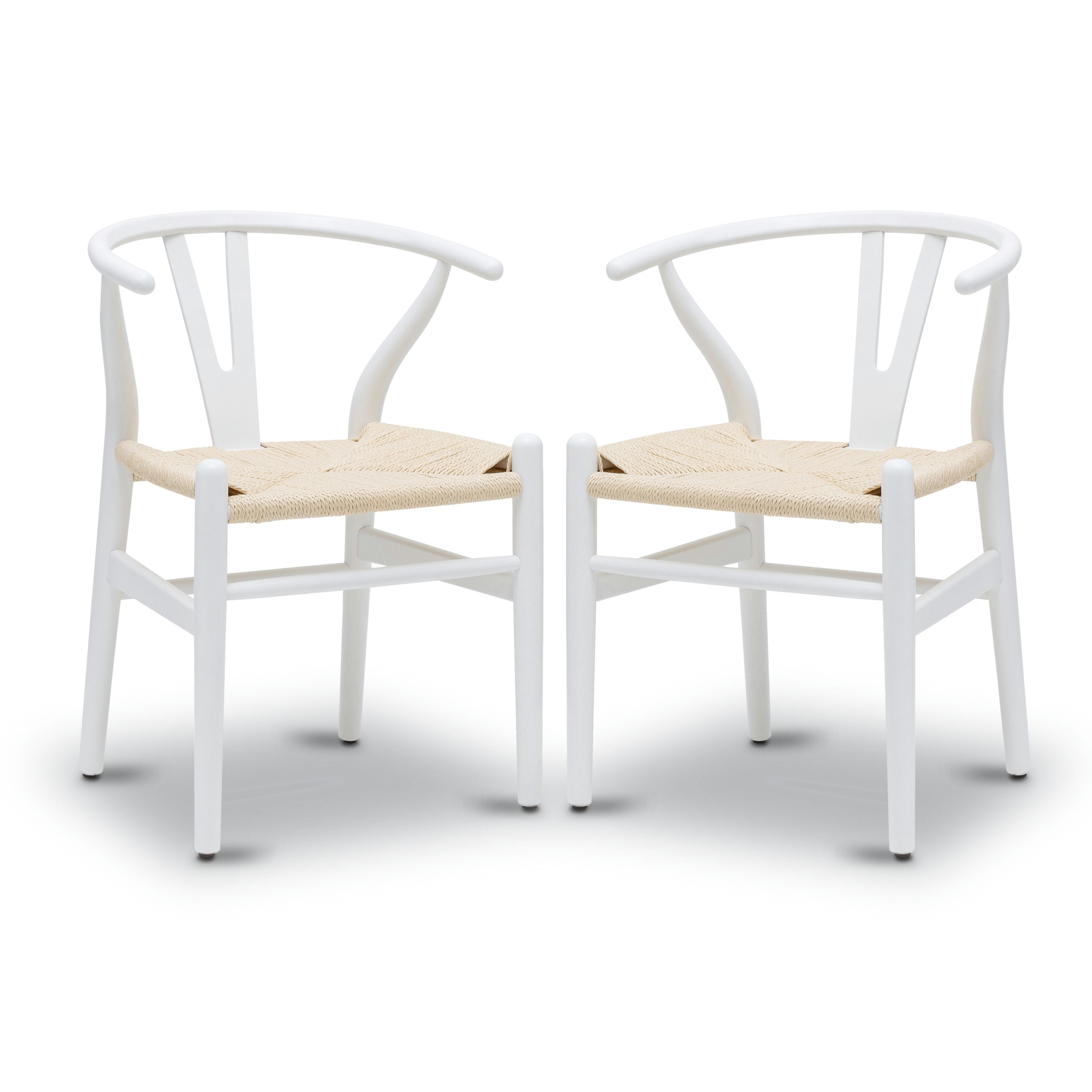 White Slat Back Wooden Arm Chair Set