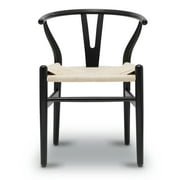 Poly and Bark  Weave Chair - Solid Wood Frame Black Black Finish