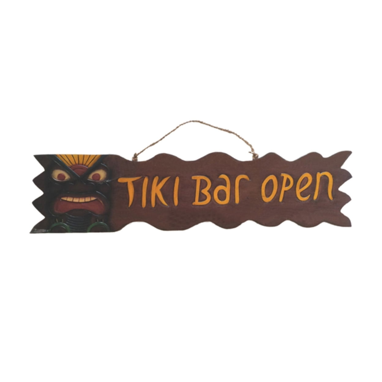 Poly resin Hand-Painted Tiki Bar Open Wall Art Sign - Walmart.com