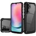 thumbnail image 1 of For Samsung Galaxy A26 Ultimate CaseX Transparent Hybrid Case with Metal Buttons And Camera Edges - Black, 1 of 3