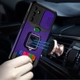 thumbnail image 1 of [PolyBag] For Samsung s25 Plus/s24 Plus Multi-Functional Card Magnetic Ring Stand Hybrid Camera Case Cover - Dark Purple, 1 of 3