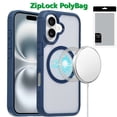 thumbnail image 1 of [PolyBag] For iPhone 16 Plus 6.7 inch Magnetic DEFENSE Transparent Hybrid - Blue, 1 of 3