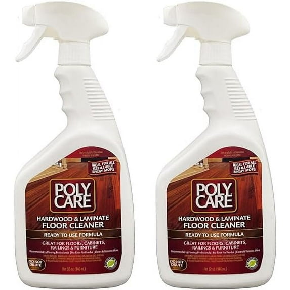 PolyCare Hardwood & Laminate Floor Cleaner Spray (2 Pack) - 64 Fl Oz