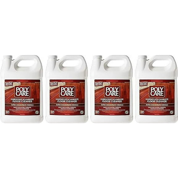 PolyCare Hardwood & Laminate Floor Cleaner Super Concentrate Gallon (4 Pack) - 512 Fl Oz