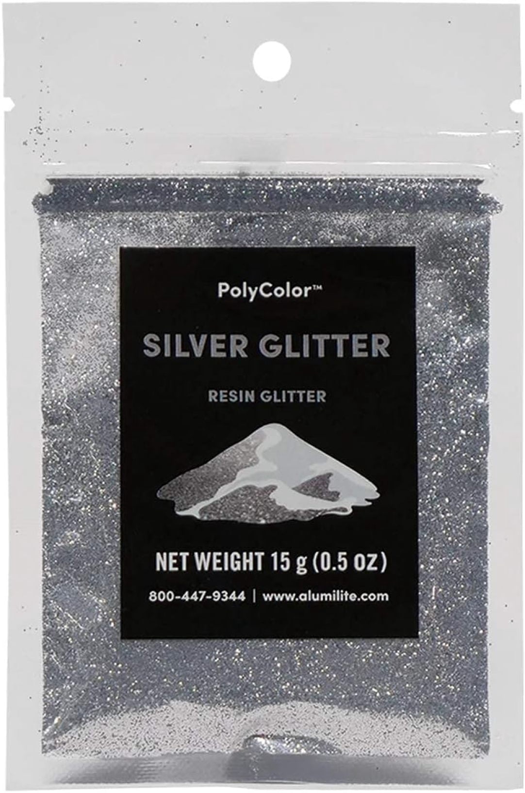 PolyColor Silver Glitter Powder for Epoxy Resin Kits 15 Grams, Fine ...