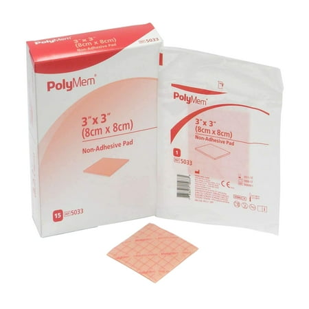 PolyMem® Foam Dressing, Hydrophilic Polyurethane Foam, Pink, 15/Box (258749_BX)