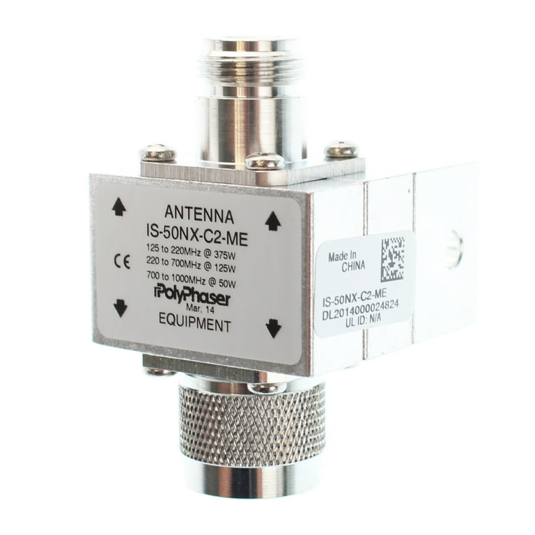 PolyPhaser IS-50NX-C2-ME Flange Surge Arrester, N-Male To N-Female Connector For Lightning Protection