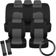 PolyPro Car Seat Covers Full Set in Charcoal on Black with Steering