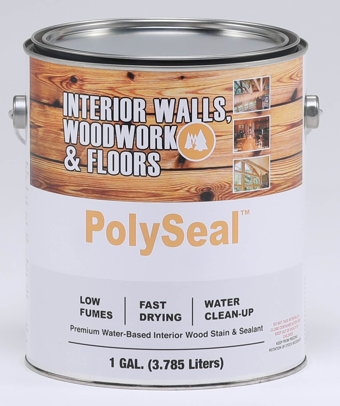 PolySeal Water Based Polyurethane Acrylic Interior Wood Varnish 1 Gallon Crystal Satin