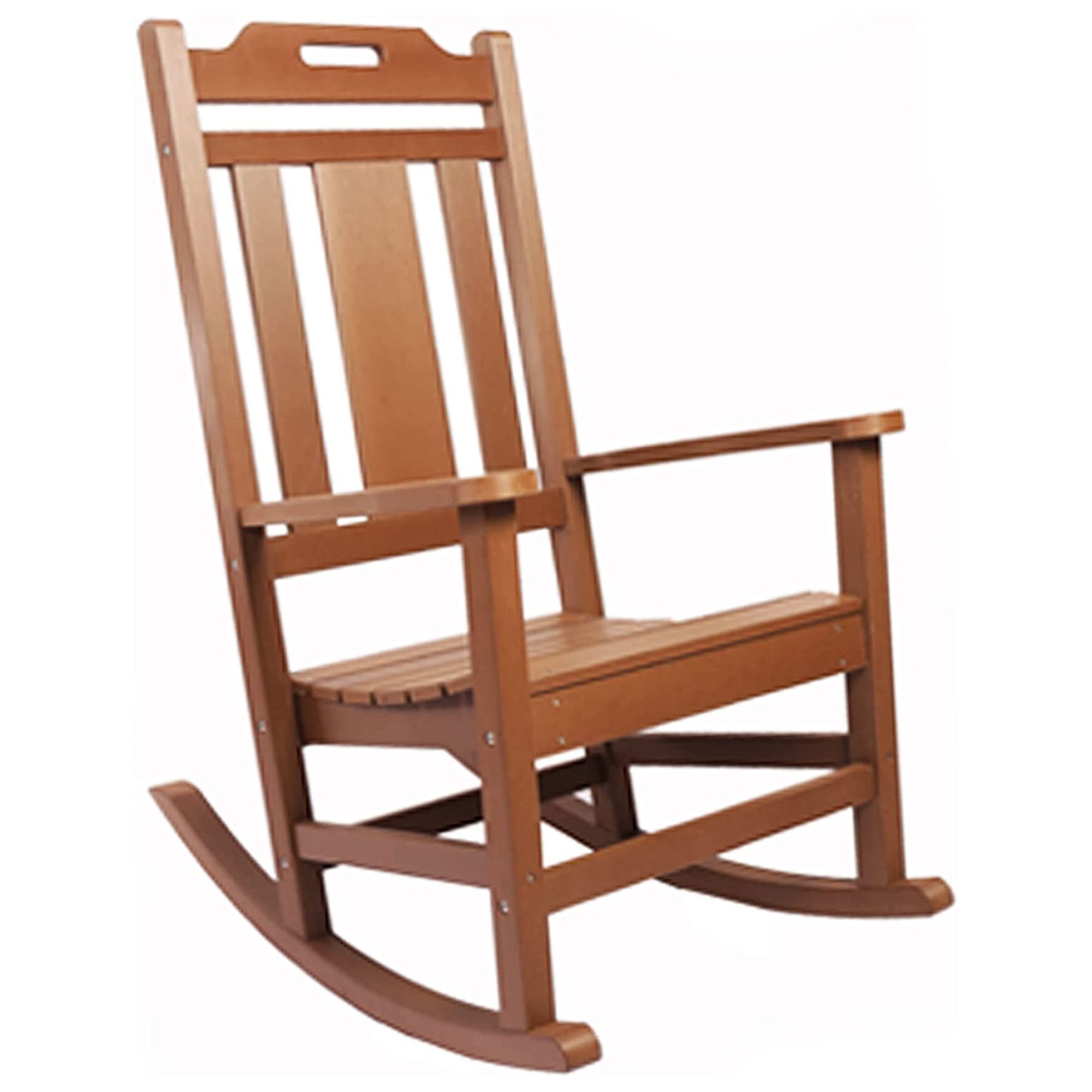 PolyTEAK Porch Rockers Collection Poly Lumber Rocking Chair, Brown