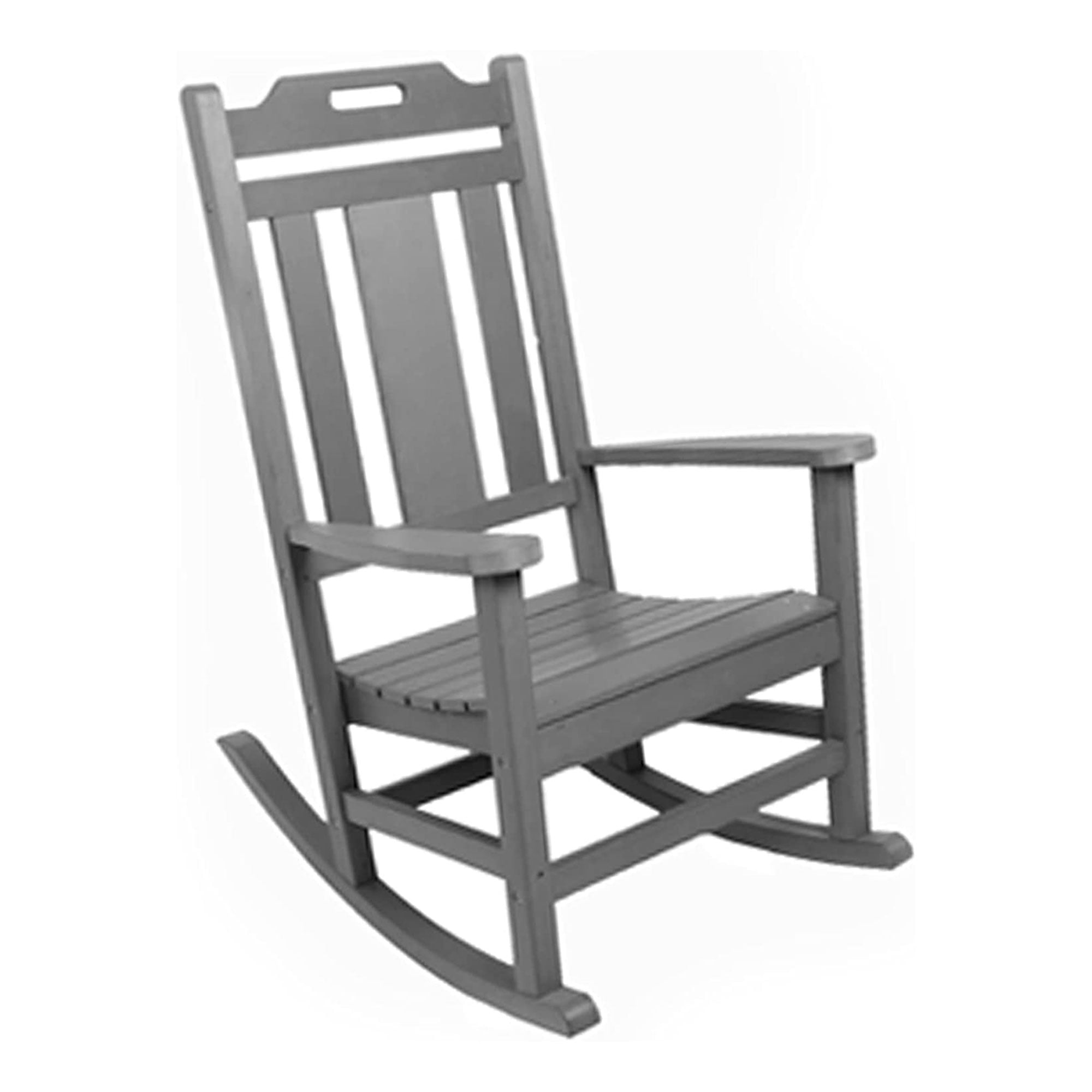 PolyTEAK Porch Rockers Collection Poly Lumber Rocking Chair, Grey