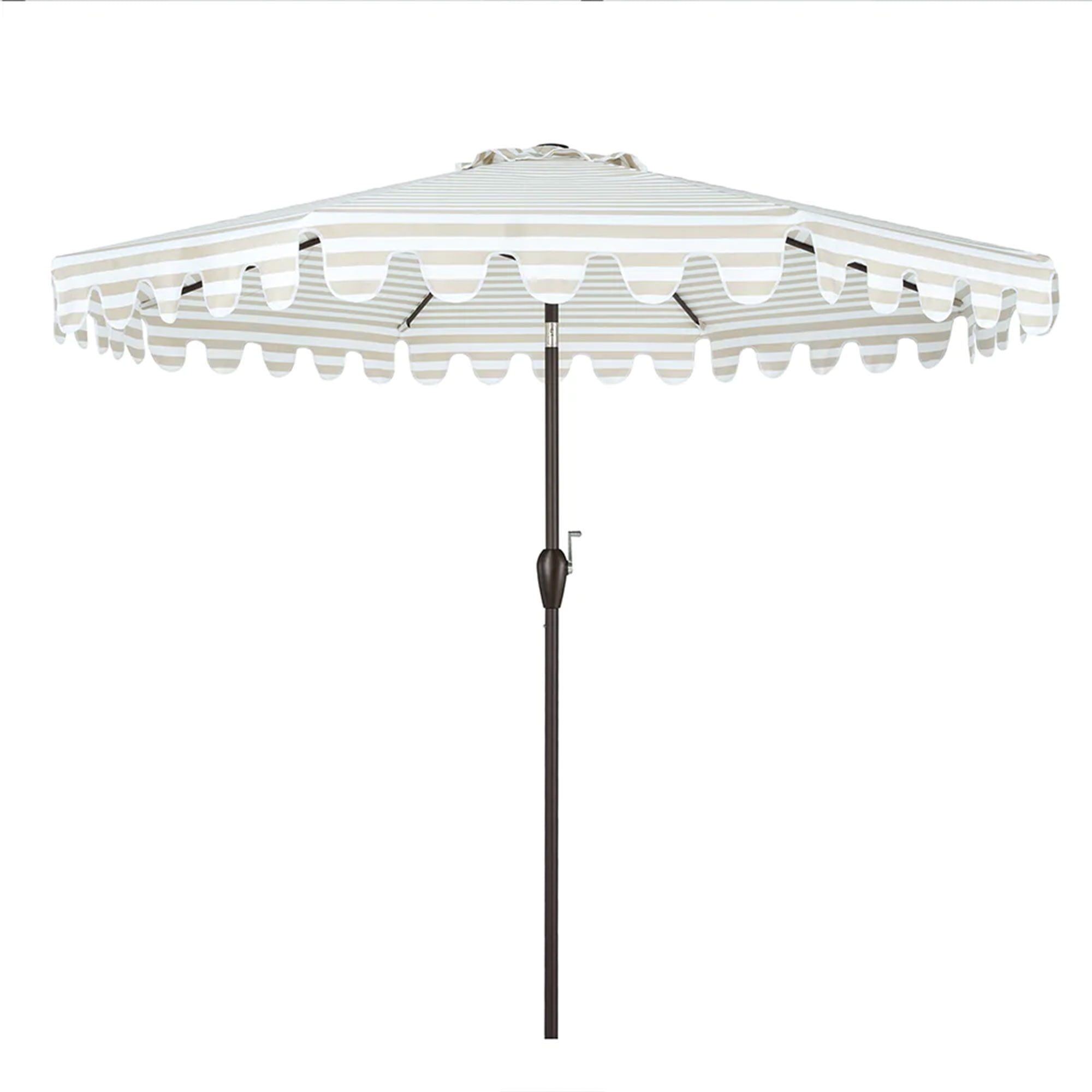 PolyTEAK Striped Outdoor Patio Umbrella, Fade Resistant Outdoor