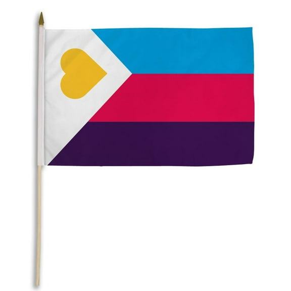 Polyamory (Tricolor) 12x18in Stick Flag