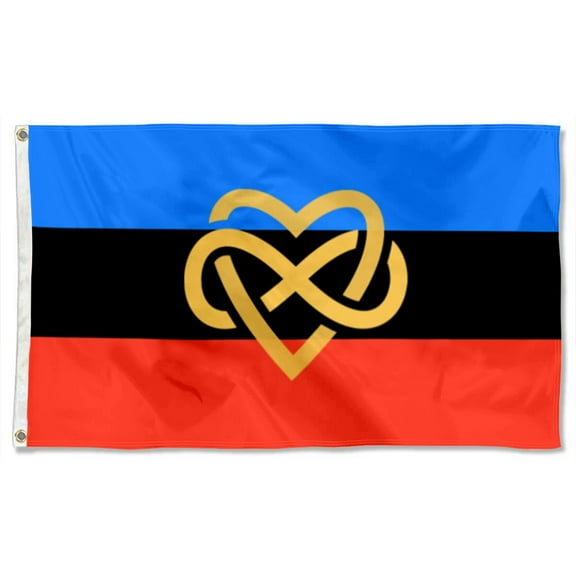 Polyamory With Infinity Heart Flags Polyester 3x5 FT banner