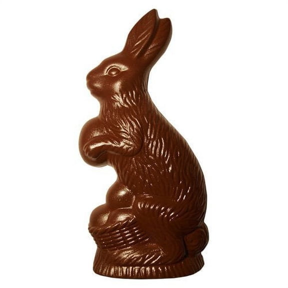 Polycarbonate Chocolate Mold: Rabbit Delivering Eggs. 2 Front Cavities, 2 Back Cavities; Each Cavity 130.8mm x 64.7mm