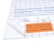 Polycarbonate Clear Plastic Sheet 48" X 96" X 0.0625" 1/16", 4x8 ft Exact, EasyRuler Film, Shatter Resistant, Easy to Cut, Bend, Mold than Plexiglass. Window Panel, Industrial, Hobby, DIY, Crafts