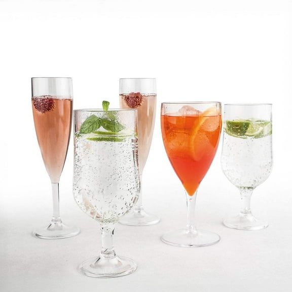 Polycarbonate Drinkware dia.2.75" h:7" 13 oz. Round Clear Polycarbonate Goblet (Set of 12)