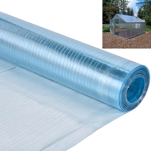 Polycarbonate Greenhouse Panel Roll 3.28x65.62ft, Clear UV Resistant Rainproof Roofing Sheet for Farming Gardening Canopy Pergola Patio Sunroom