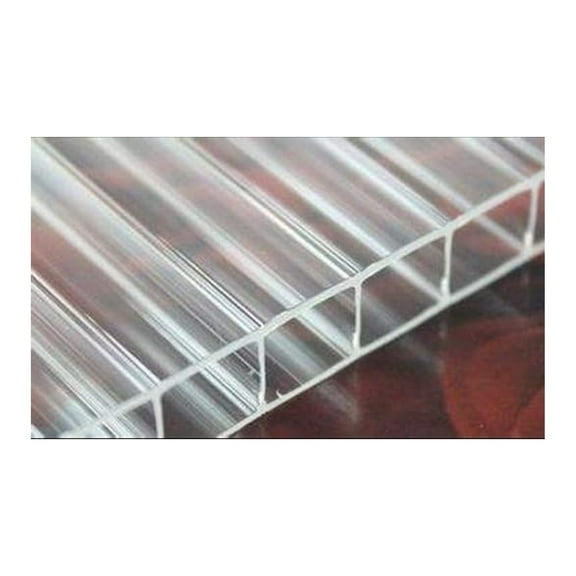 Polycarbonate Panel 8mm Twin Wall, Clear Greenhouse Covering - 2'x4' - Shatterproof, UV Protected, Lightweight & Easy to Cut