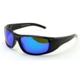 thumbnail image 1 of Polycarbonate Polarized Fishing Riding Biker Sunglasses for Men Women - Wrap Around Shielded Shade - Blue Mirror - Taiwan, 1 of 3