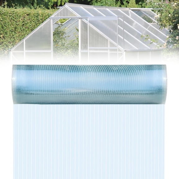 Polycarbonate Roof Panel Roll, Clear Roofing Panels Insulated Rainproof Greenhouse Panels Glass Fiber Roofing Canopy Cover for Farming, Sunroom 4x32ft(1.2x10m)