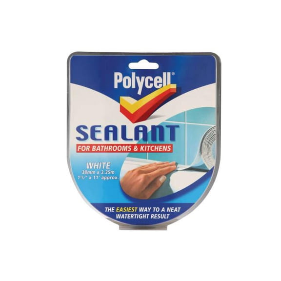 Polycell - Sealant Strip Kitchen / Bathroom White 41mm