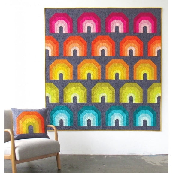 Polychromatic Pillow and Quilt Pattern by Elizabeth Hartman
