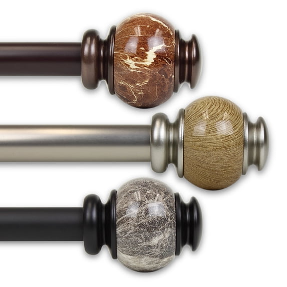 Polychrome 1" Curtain Rod 66-120 inch - Satin Nickel