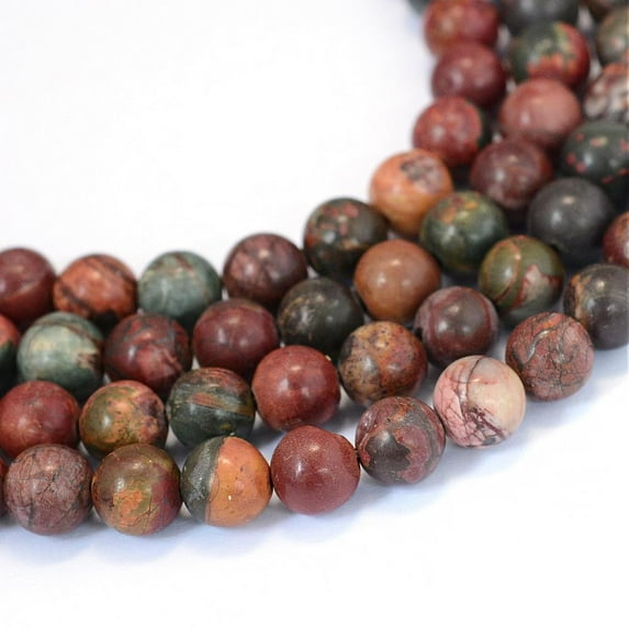 Polychrome Jasper/Picasso Stone/Picasso Jasper Beads Strands Round 6~6.5mm Hole: 1mm about 58~62pcs/strand 15 inch