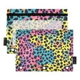 thumbnail image 1 of Polychrome Leopard 2 Pack Pencil Pouch for 3 Ring Binder Smooth Zipper Folders with Pockets Clear Window Pencil Case, 1 of 6
