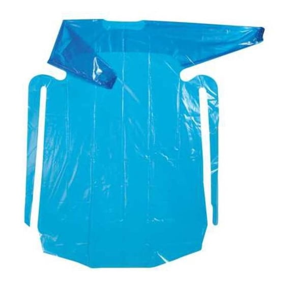 Polyco Gown, Polyolefin, Welded, 4 mil, 60 in, Blue, 2XL, 50 PK 42680