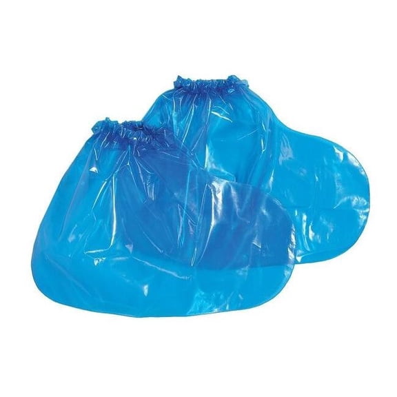 Disposable Shoe Covers, Polyolefin, Blue, Slip Resistant Sole: Yes ,L