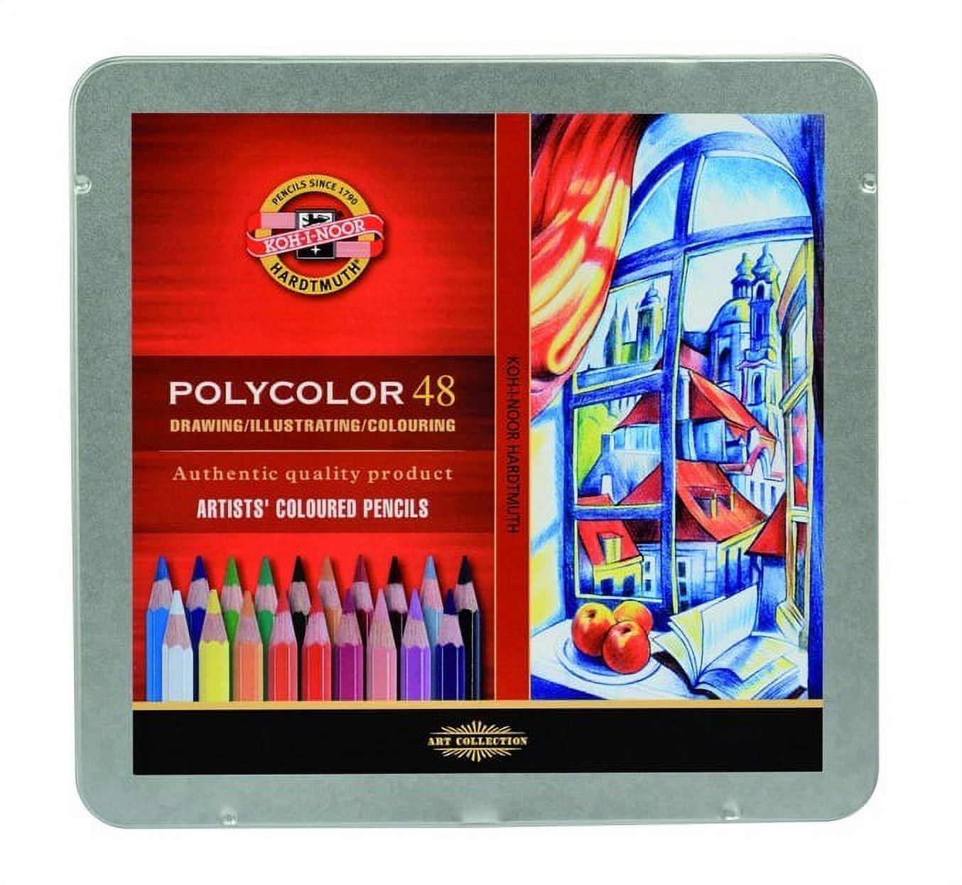 Polycolor Pencil Set, 48 Piece, Assorted Colors in a Tin