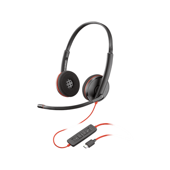 Polycom Plantronics Blackwire 3220 On-Ear Mono Headset, Black