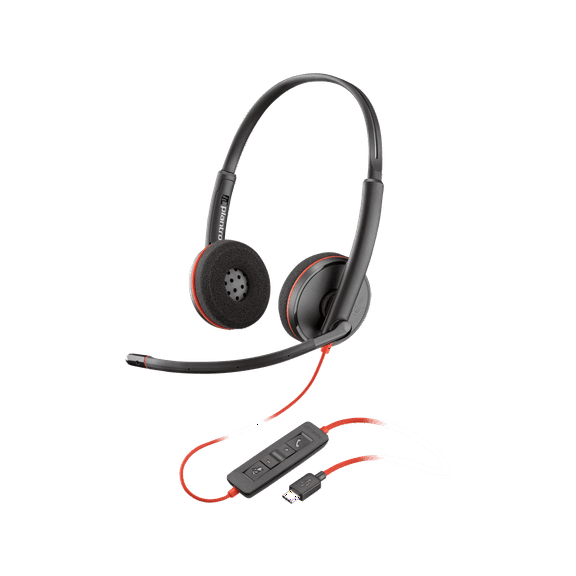 Polycom Plantronics Blackwire 3220 On-Ear Mono Headset, Black
