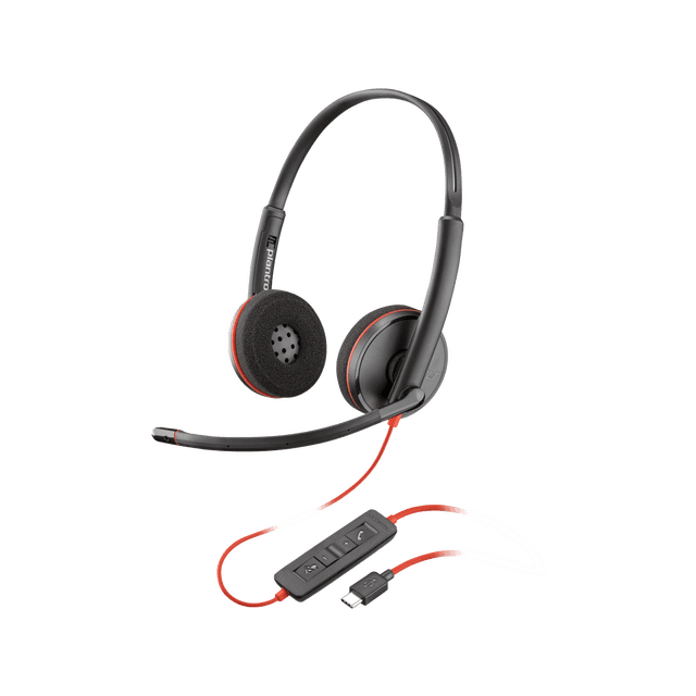 HP Poly Plantronics Blackwire 3220 On-Ear Mono Headset, Black