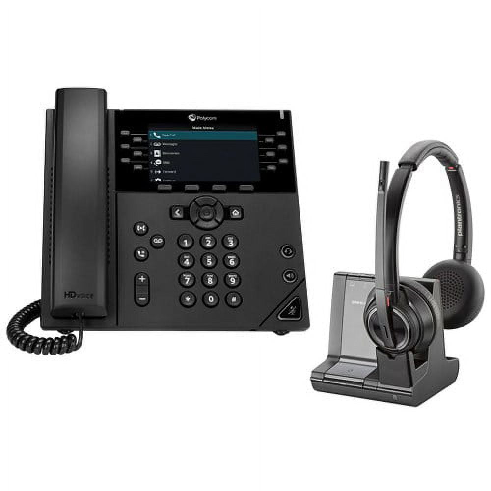Polycom VVX 450 SIP Voice Over IP Phone with Savi W8220 Wireless