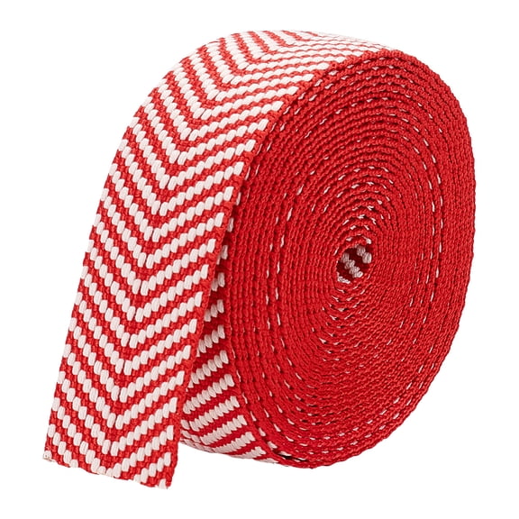 Polycotton Arrow Print Jacquard Ribbons Twill Tape Ribbon Herringbone Ribbon Flat Red 1-1/2 inch(38mm) about 5.00 Yards(4.57m)/Strand