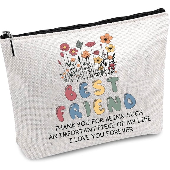 Polycotton Custom Canvas Storage Bags Metal Zipper Pouches Rectangle with Shape Word 18x25cm