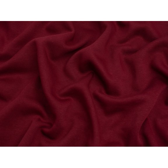 Polycotton Fleece Back Sweatshirt Stretch Knit Fabric Bordeaux - per yard