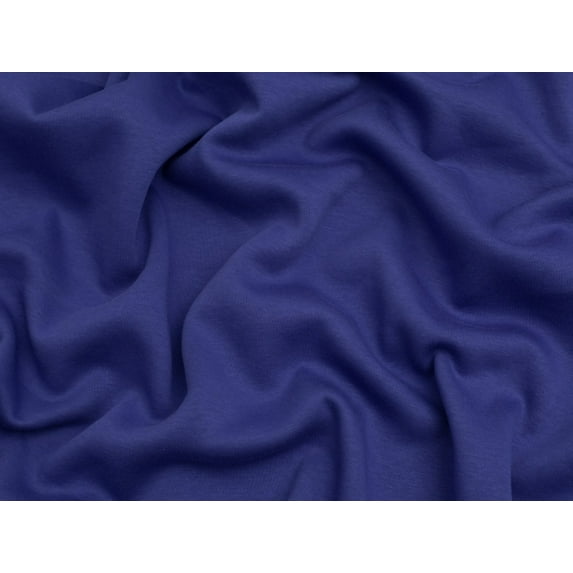 Polycotton Fleece Back Sweatshirt Stretch Knit Fabric Cobalt Blue - per yard