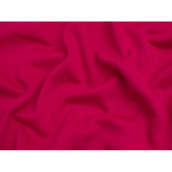 Polycotton Fleece Back Sweatshirt Stretch Knit Fabric Fuchsia Pink - per yard