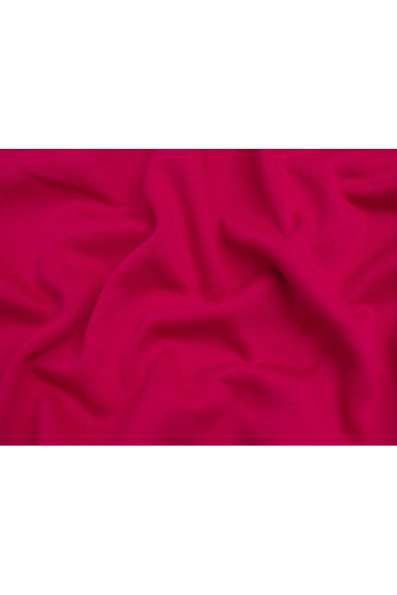 Polycotton Fleece Back Sweatshirt Stretch Knit Fabric Fuchsia Pink - per yard