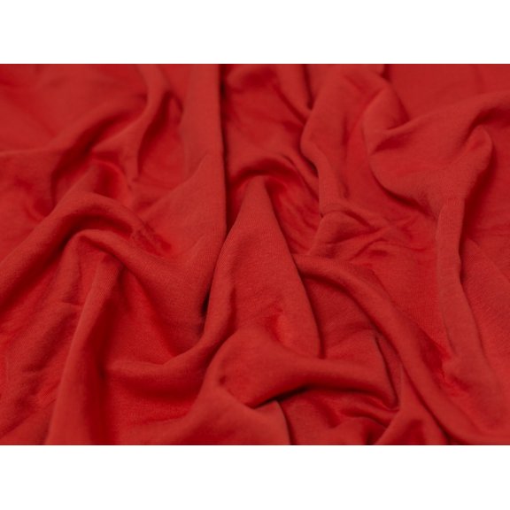 Polycotton Fleece Back Sweatshirt Stretch Knit Fabric Paprika - per yard