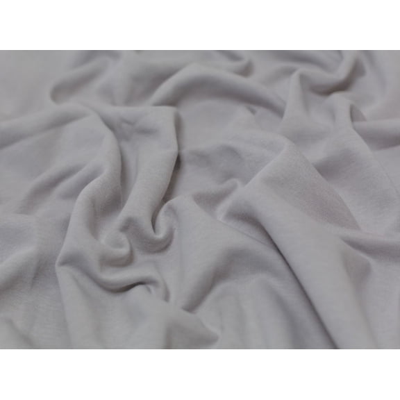 Polycotton Fleece Back Sweatshirt Stretch Knit Fabric Silver Grey - per yard