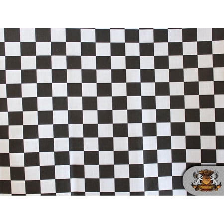 Polycotton Printed CHECKERED BLACK & WHITE Fabric / 60" Wide / Sold by the Yard